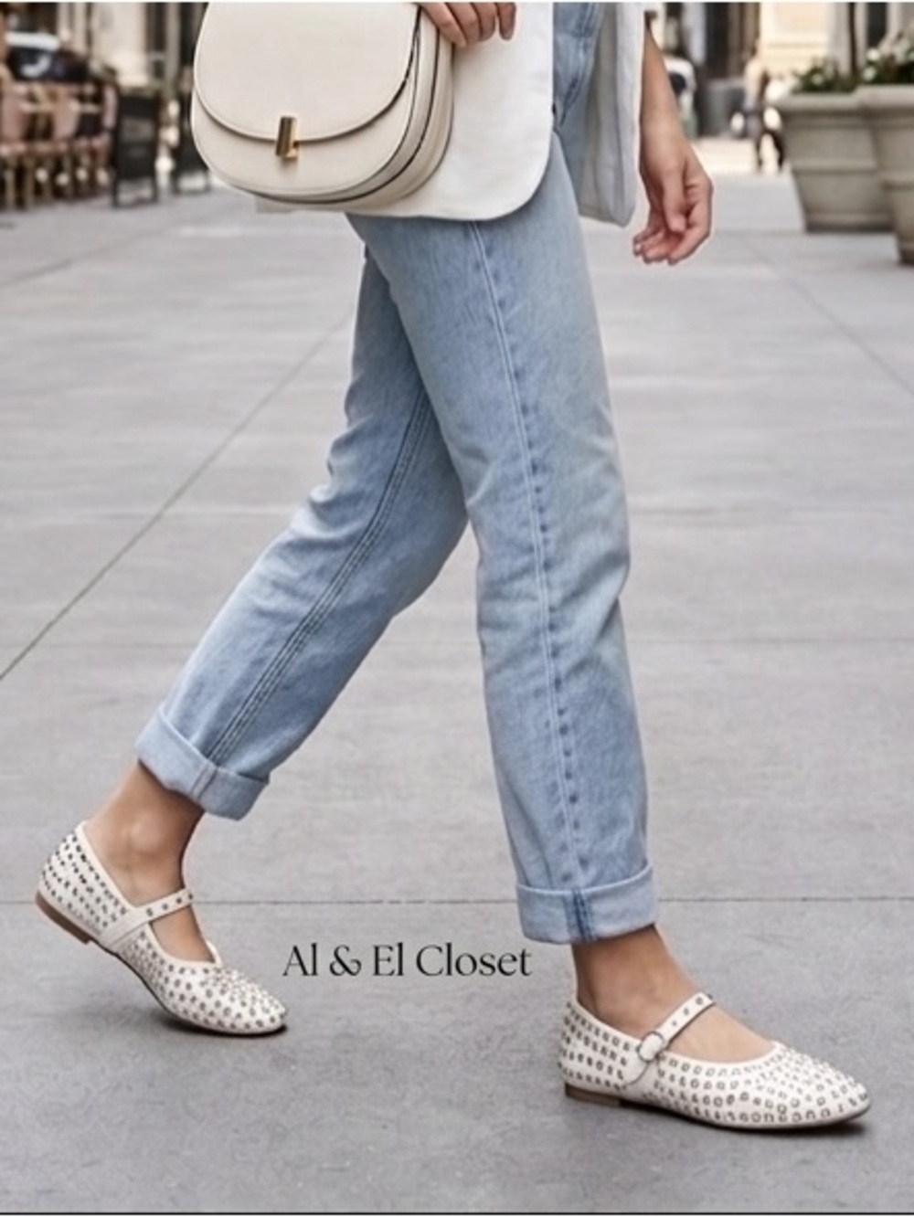 A New Day Issa Flats White Studded Mary Jane Shoes Vegan Size 11 | New With Box